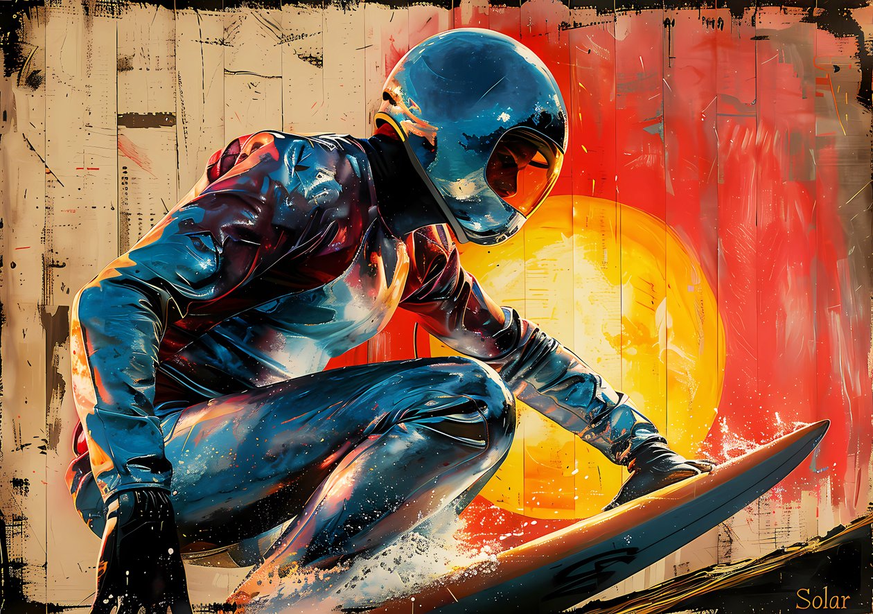 Pintura Surfer, póster de película retro, decoración de pared, impresión artística por encargo de F. Abderrahim