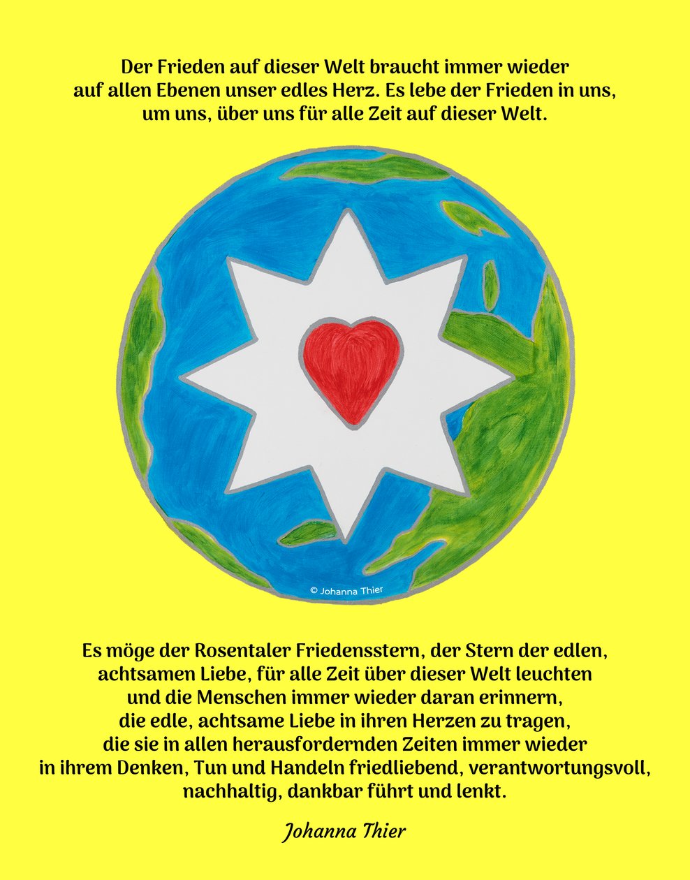 La Estrella de la Paz de Rosental para este mundo de Johanna Thier
