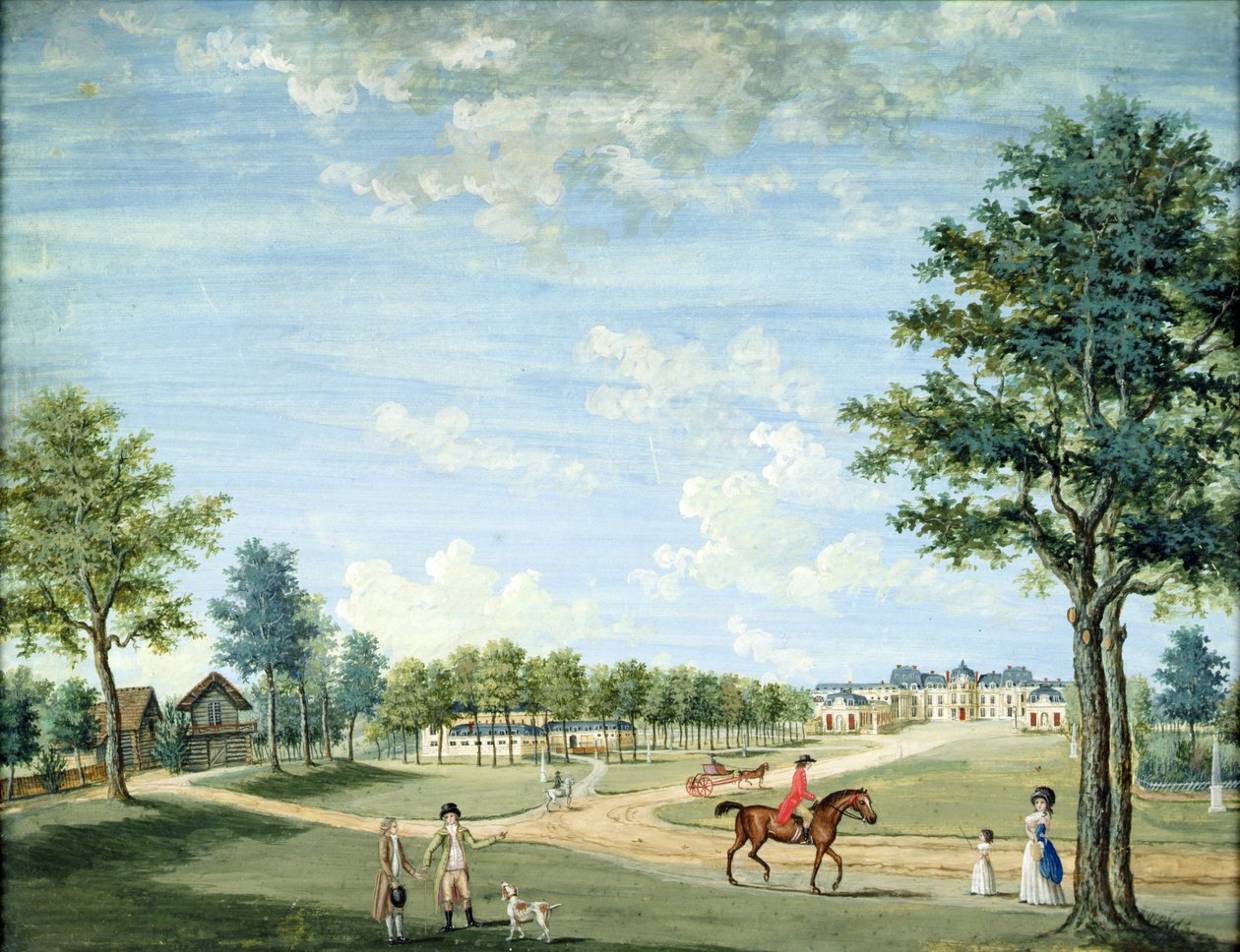 El castillo de Raincy, las caballerizas y el pueblo ruso, c.1754-93 de 1717 1806 Carmontelle