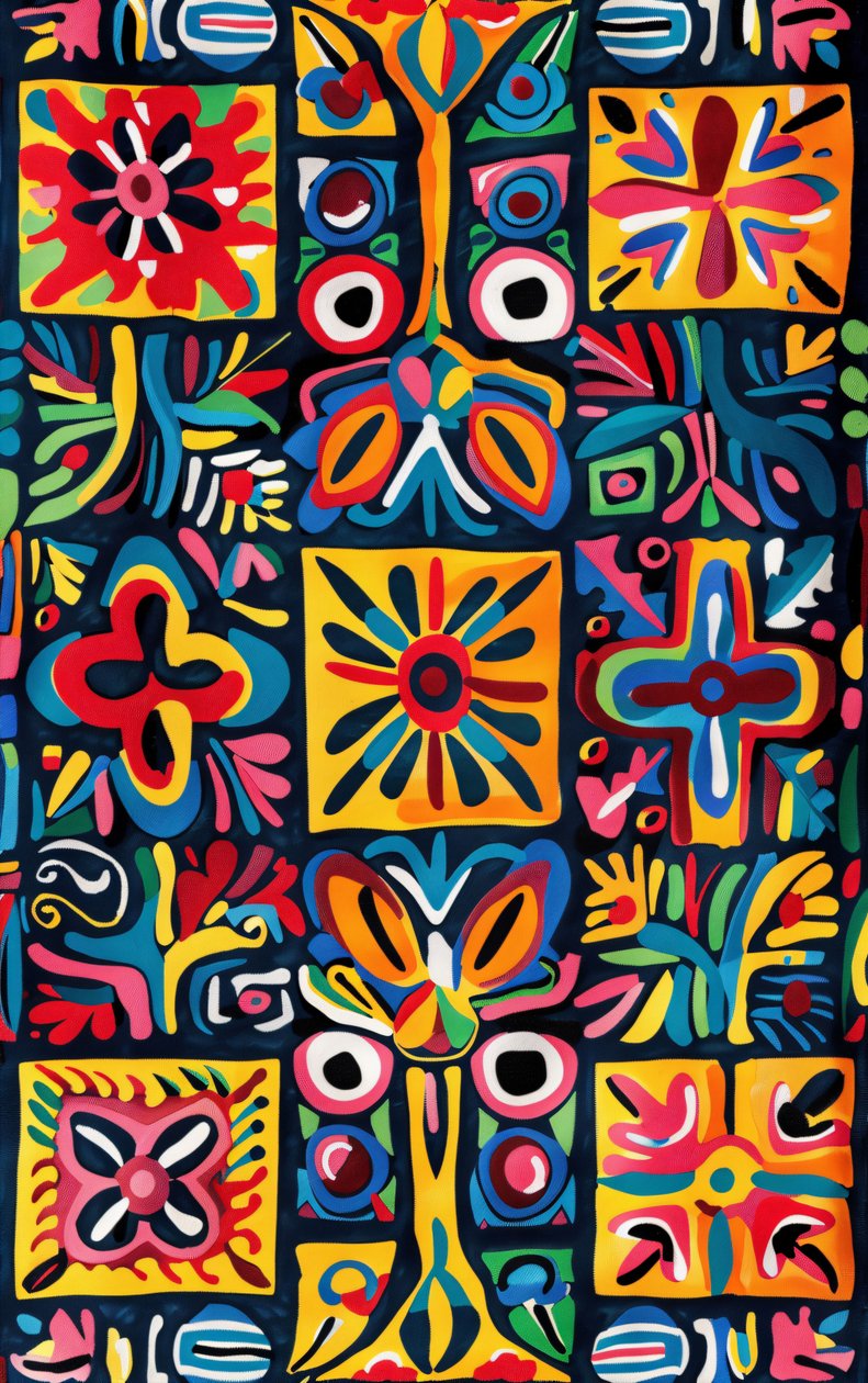 Pintura ingenua colorida del arte para la decoración de la pared del dormitorio y de la sala de estar de F. Abderrahim