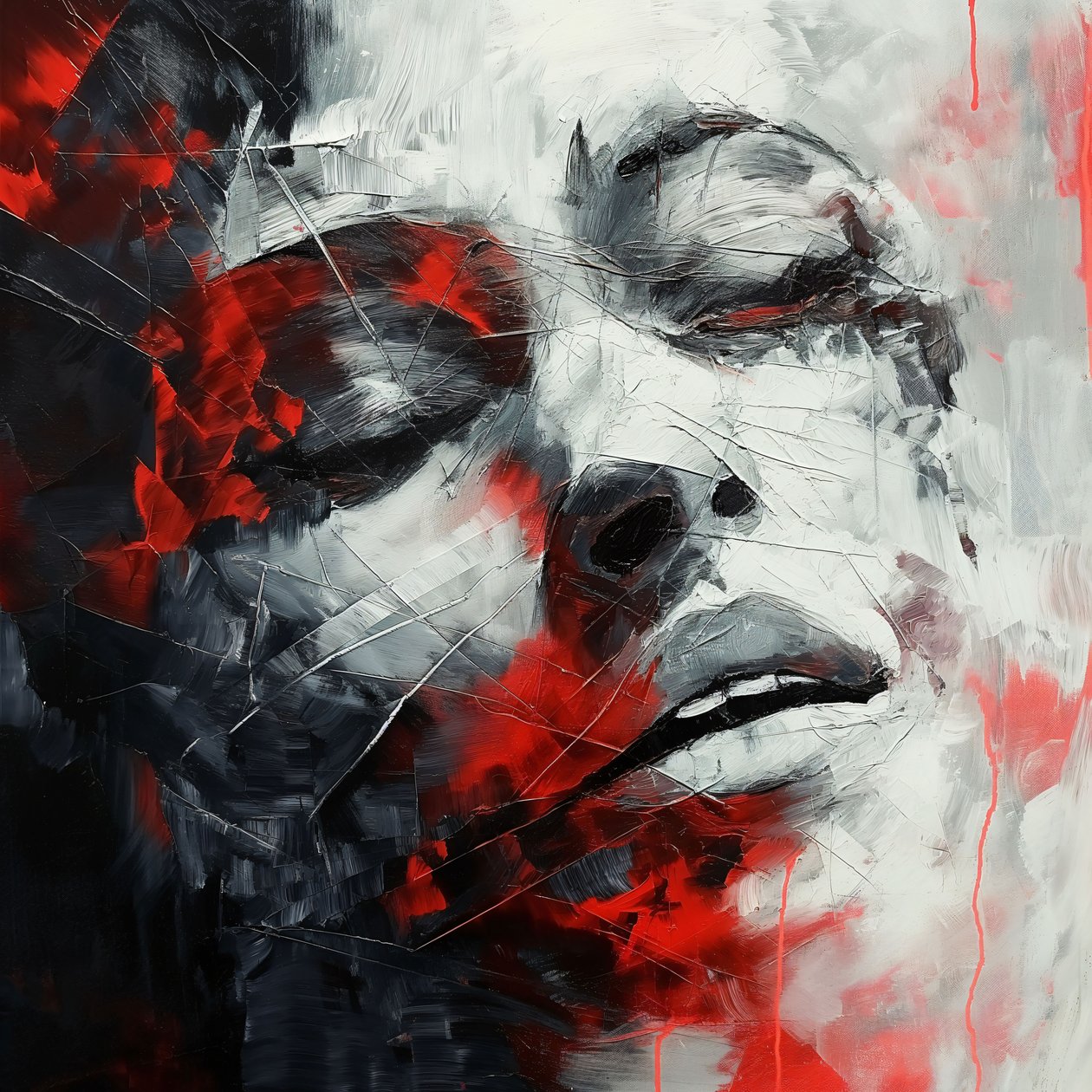 Pintura sobre el dolor y el sufrimiento, Cheap Wall Decor for sale de F. Abderrahim