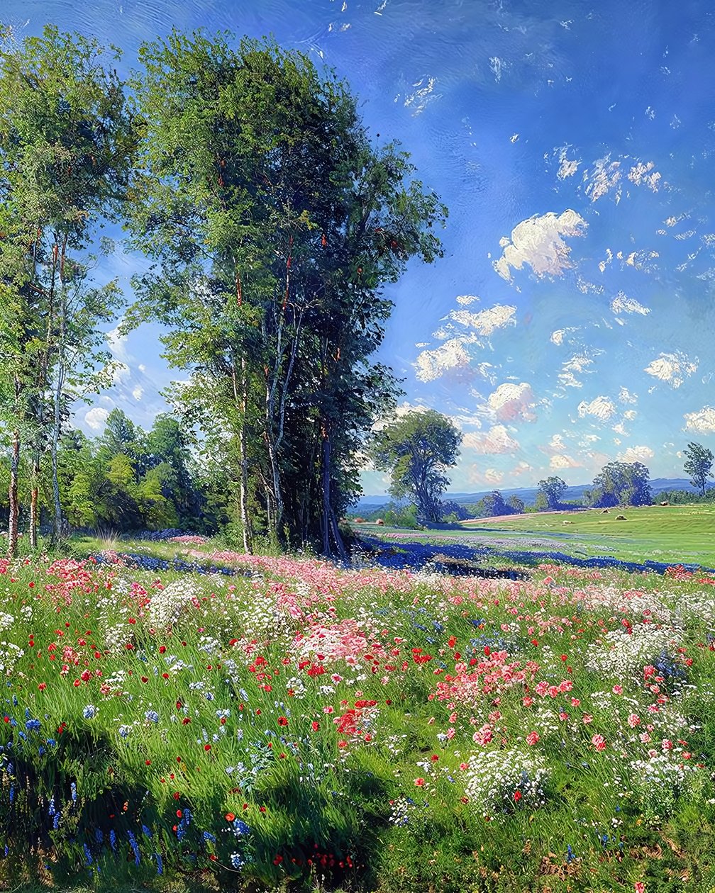 Hermosa vista en un día soleado, la naturaleza y los árboles, Wall Decor en venta de F. Abderrahim