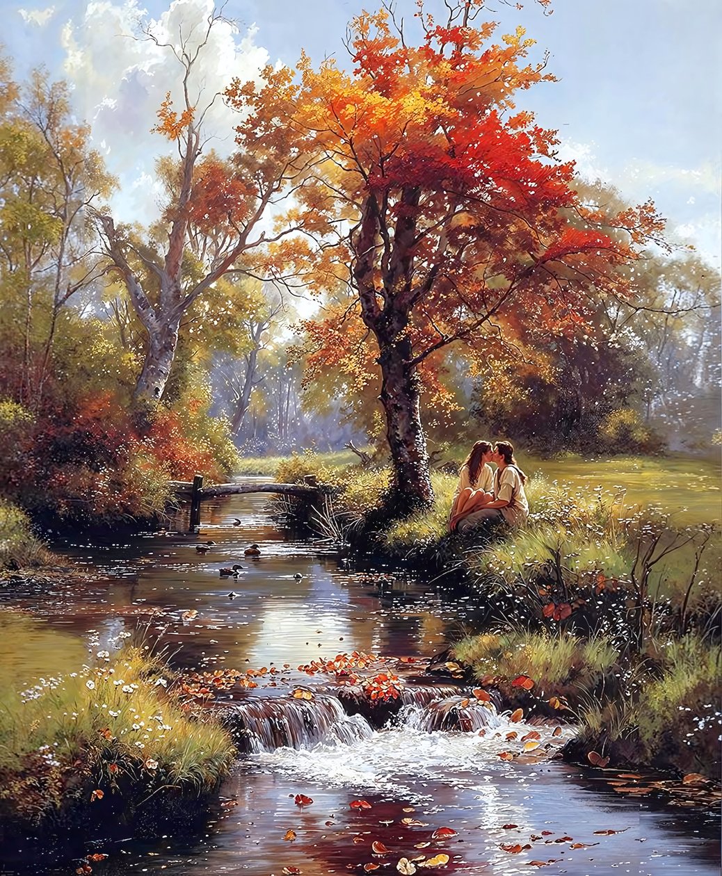 Un cuadro romántico en medio de la naturaleza pintoresca, impresiones en lienzo online de F. Abderrahim