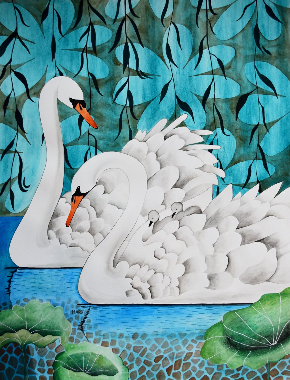 Familia Swan de Marys Watercolors