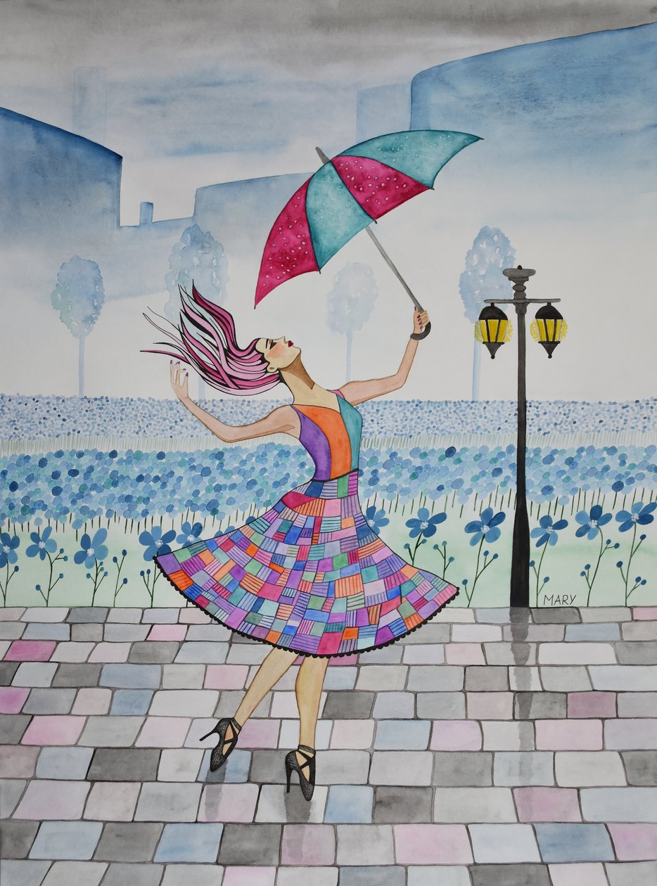 Baila bajo la lluvia de Marys Watercolors