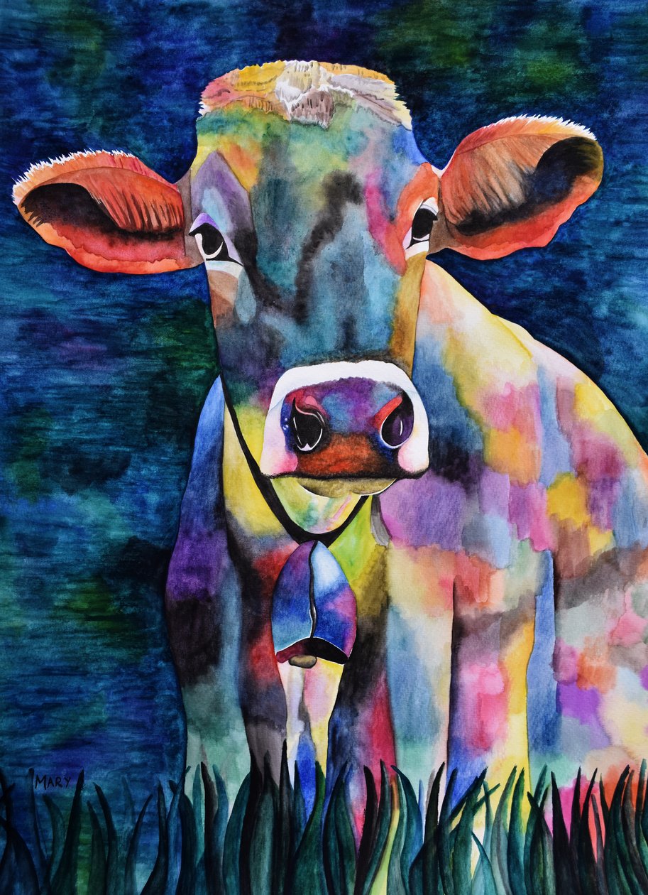 Aquarell-Kuh de Marys Watercolors