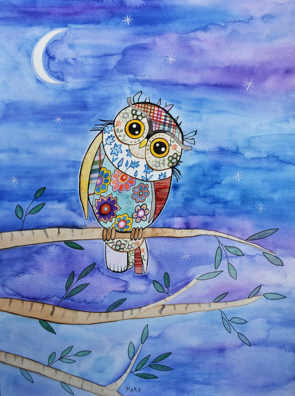 Pequeño búho de Marys Watercolors
