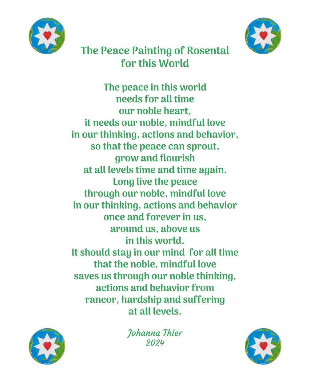 La pintura de paz de Rosental para este mundo de Johanna Thier