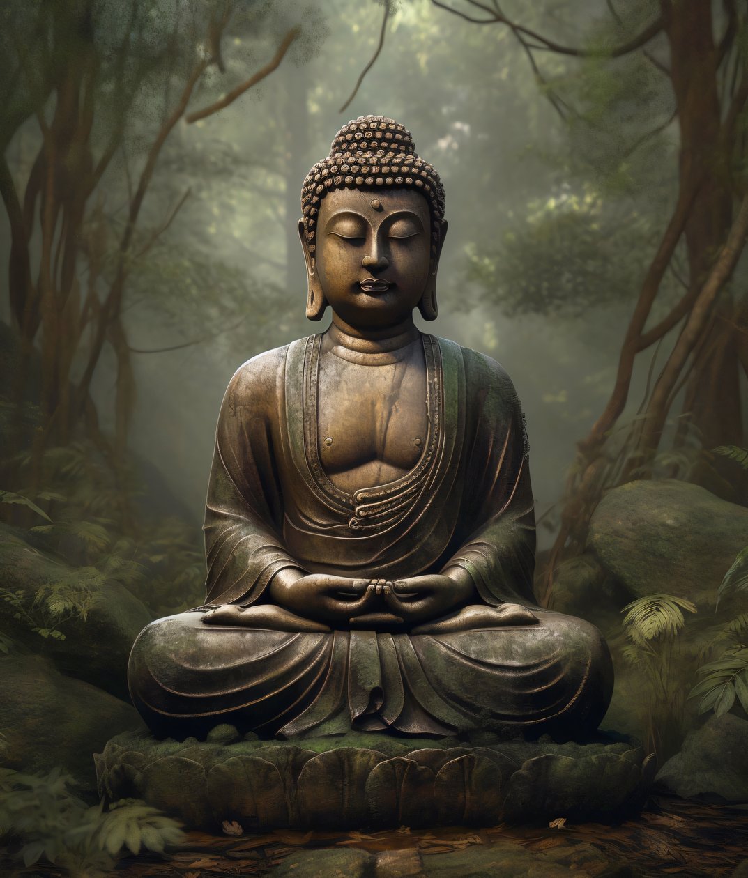 Una decoración budista espiritual, meditación pacífica, impresiones artísticas murales por encargo de F. Abderrahim