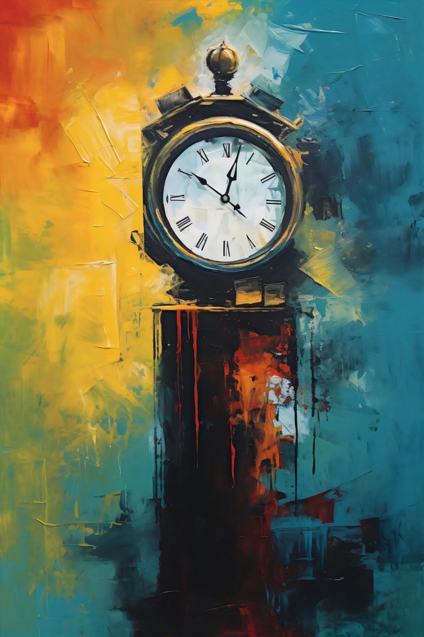Pintura al óleo abstracta Torre del Reloj, impresiones artísticas en lienzo, ideas de decoración de pared moderna de F. Abderrahim