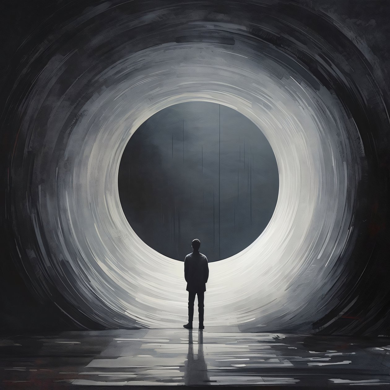 Abstract Void The Emptiness of Darkness, experiencia cercana a la muerte, impresiones decorativas de pared enmarcadas de F. Abderrahim