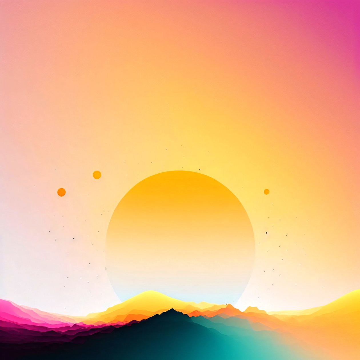 Amanecer minimalista Galaxy Colors on White, arte mural | impresión bajo demanda de F. Abderrahim