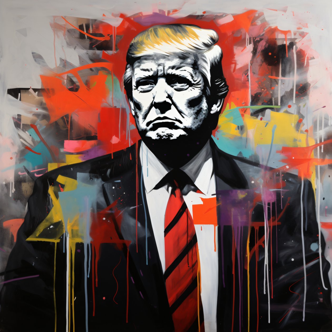 Donald trump graffiti y arte callejero dibujo, en línea, póster impresiones de calidad de F. Abderrahim