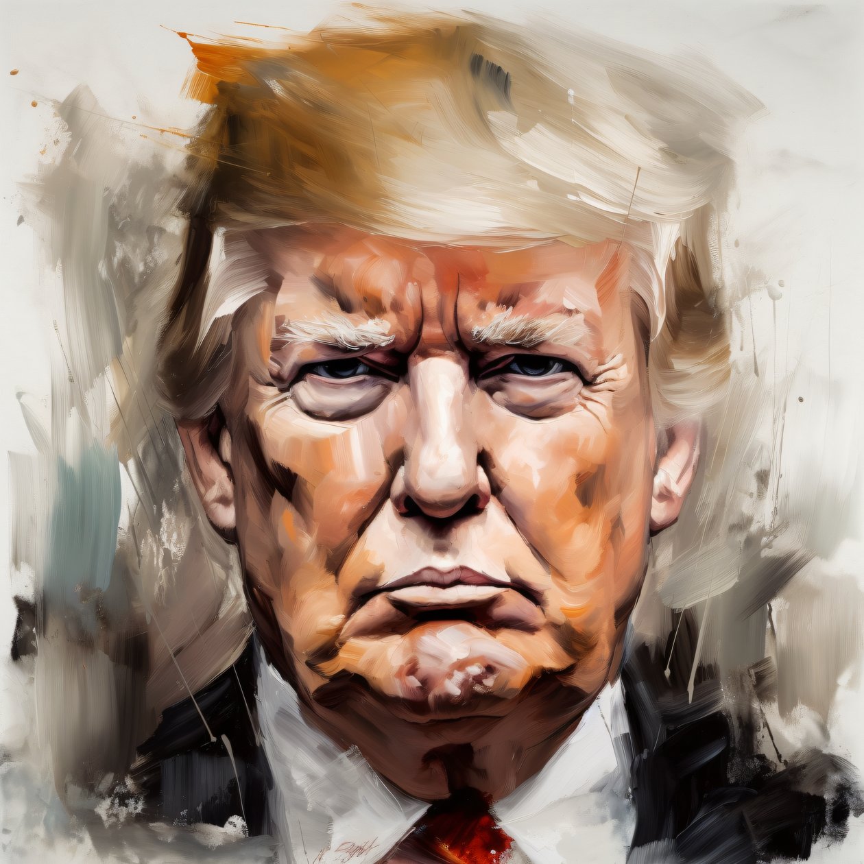 Donald trump retrato pintura para la venta, enmarcado pared Decoración de F. Abderrahim