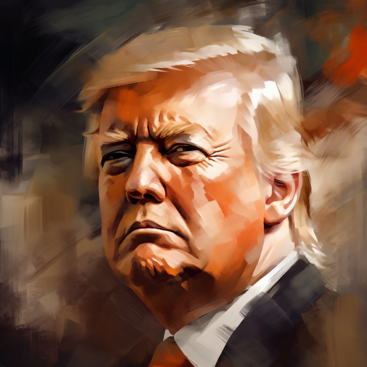 Retrato artístico de Donald Trump, decoración de pared | impresión bajo demanda de F. Abderrahim