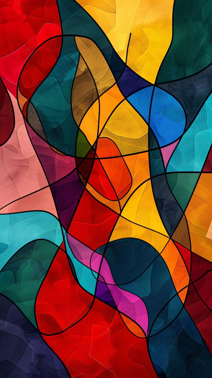 Vidriera abstracta de colores, vinicunca estilo Picasso, Decoración de pared para cualquier habitación de F. Abderrahim