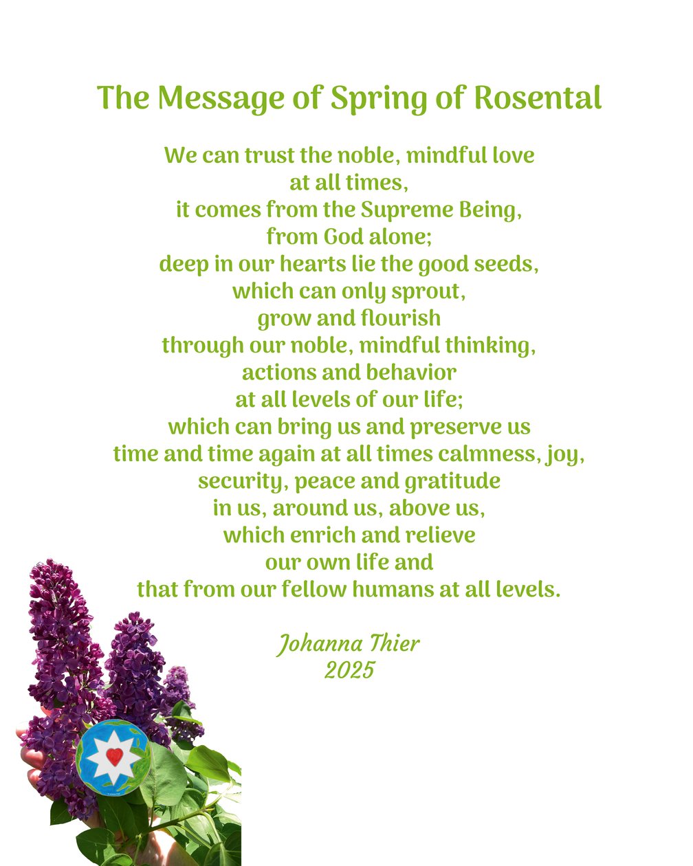 The Message of Spring of Rosental de Johanna Thier