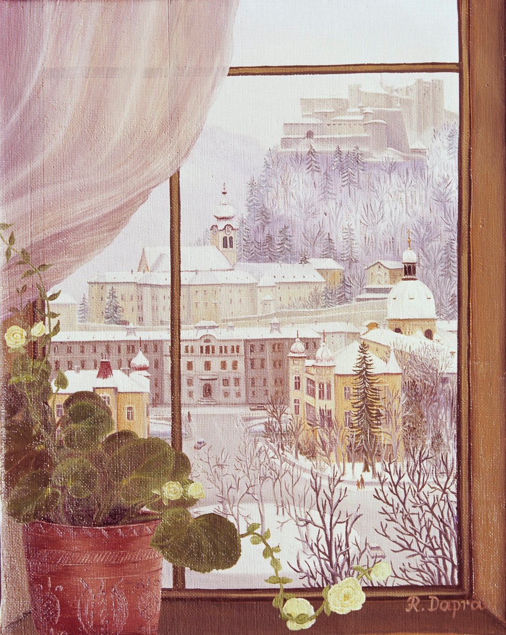 Vista desde la ventana de Nonntal con la fortaleza de Regine Dapra