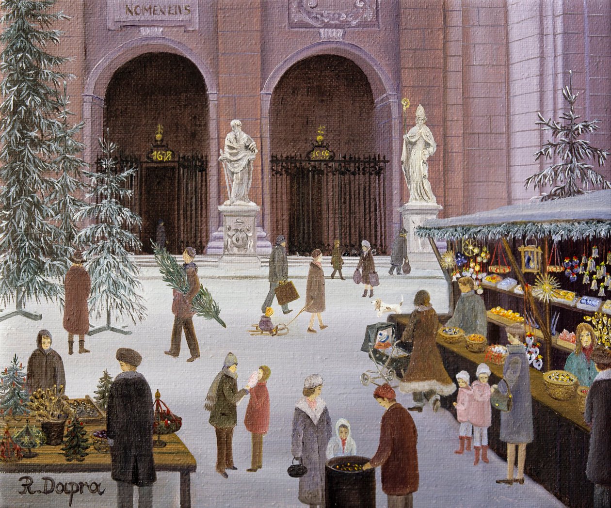 Mercado navideño en la plaza de la catedral de Regine Dapra