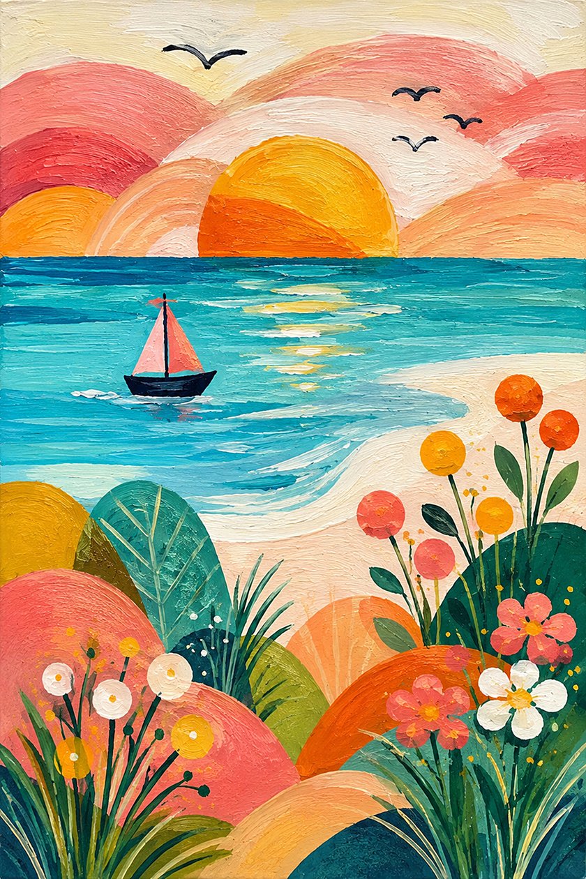 «Sueños de navegación a la luz del atardecer» de Nomi Morina