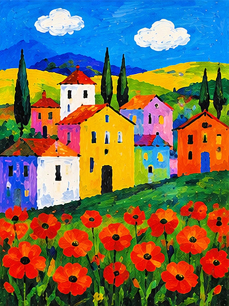 Flores de amapola en el país de los colores de Nomi Morina