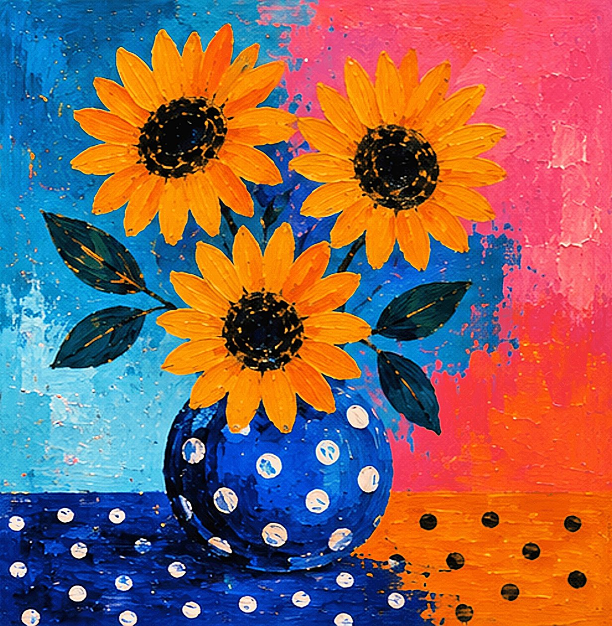 Girasoles en un torbellino de colores de Nomi Morina