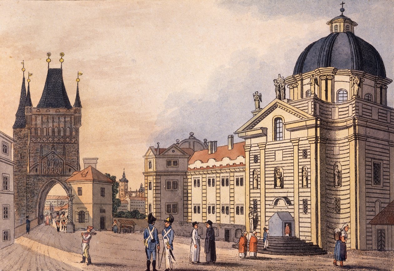 Krizovnicke namesti (Plaza de los Caballeros de la Cruz), Praga, c.1810 de A. & Berka, Johann Gustav