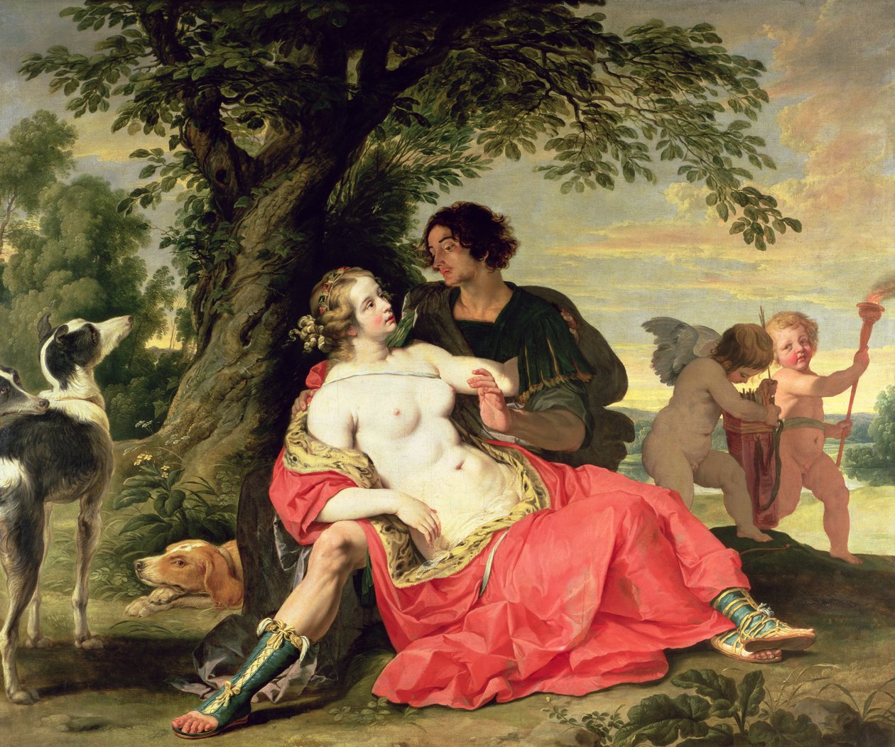 Venus y Adonis de A. and Wildens, J. Janssens