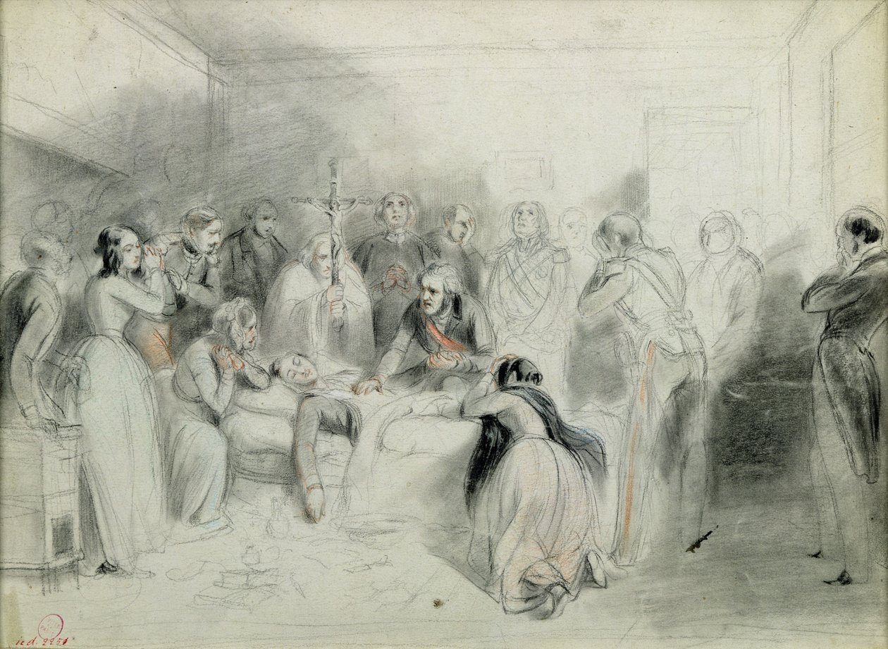 Los últimos momentos del Duque de Orleans después del accidente en Neuilly, 13 de julio de 1842 de A Provost