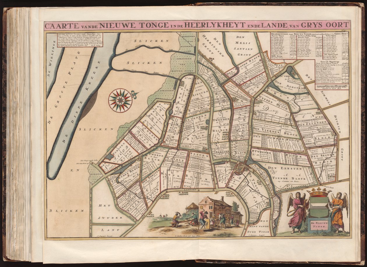 Mapa de Nieuwe Tonge en la tierra de Grys Oort de A. Steyaart Heyman van Dyck