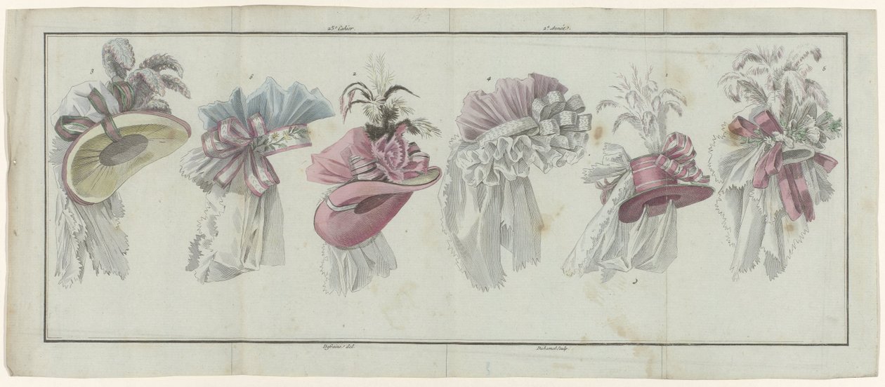 Magasin des Modes Nouvelles Françaises et Anglaises, 20 de julio de 1787, 25º folleto, 2º año, Página única de A.B. Duhamel