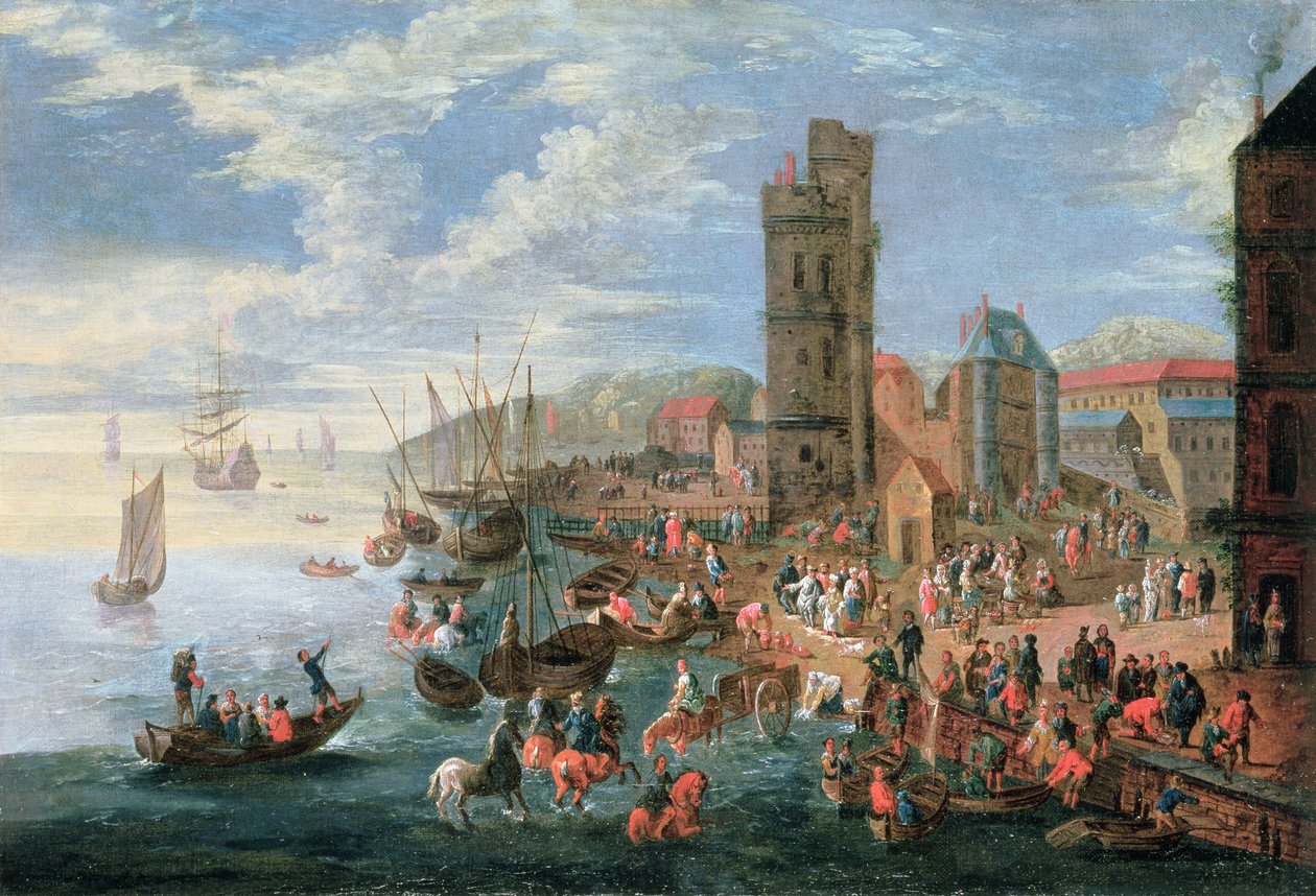 Escena de puerto de A.F. and Bouts, P. Boudewyns