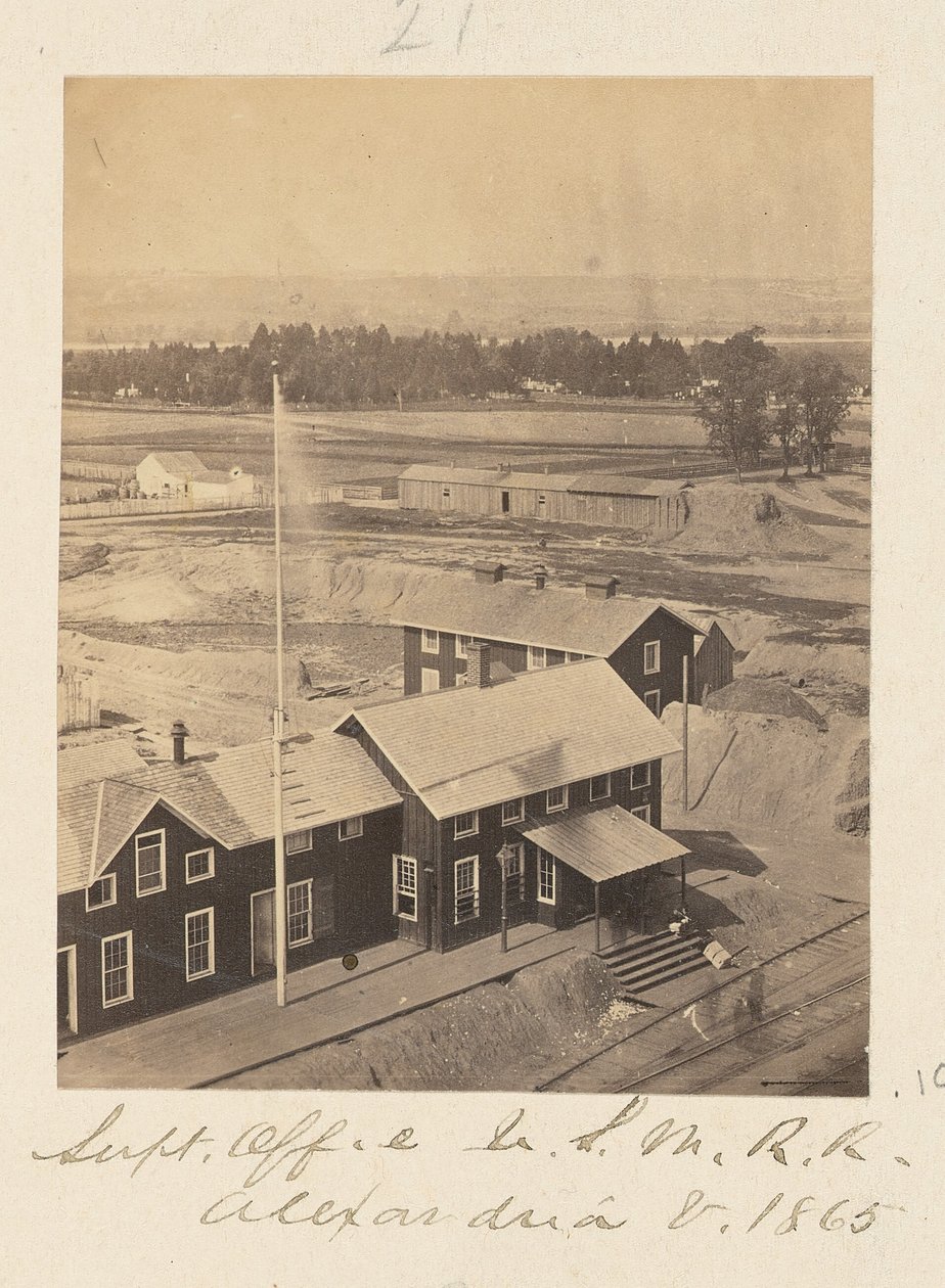 Oficina del Superintendente, Ferrocarril Militar de los Estados Unidos, Alexandria, Virginia de A.J. Russell