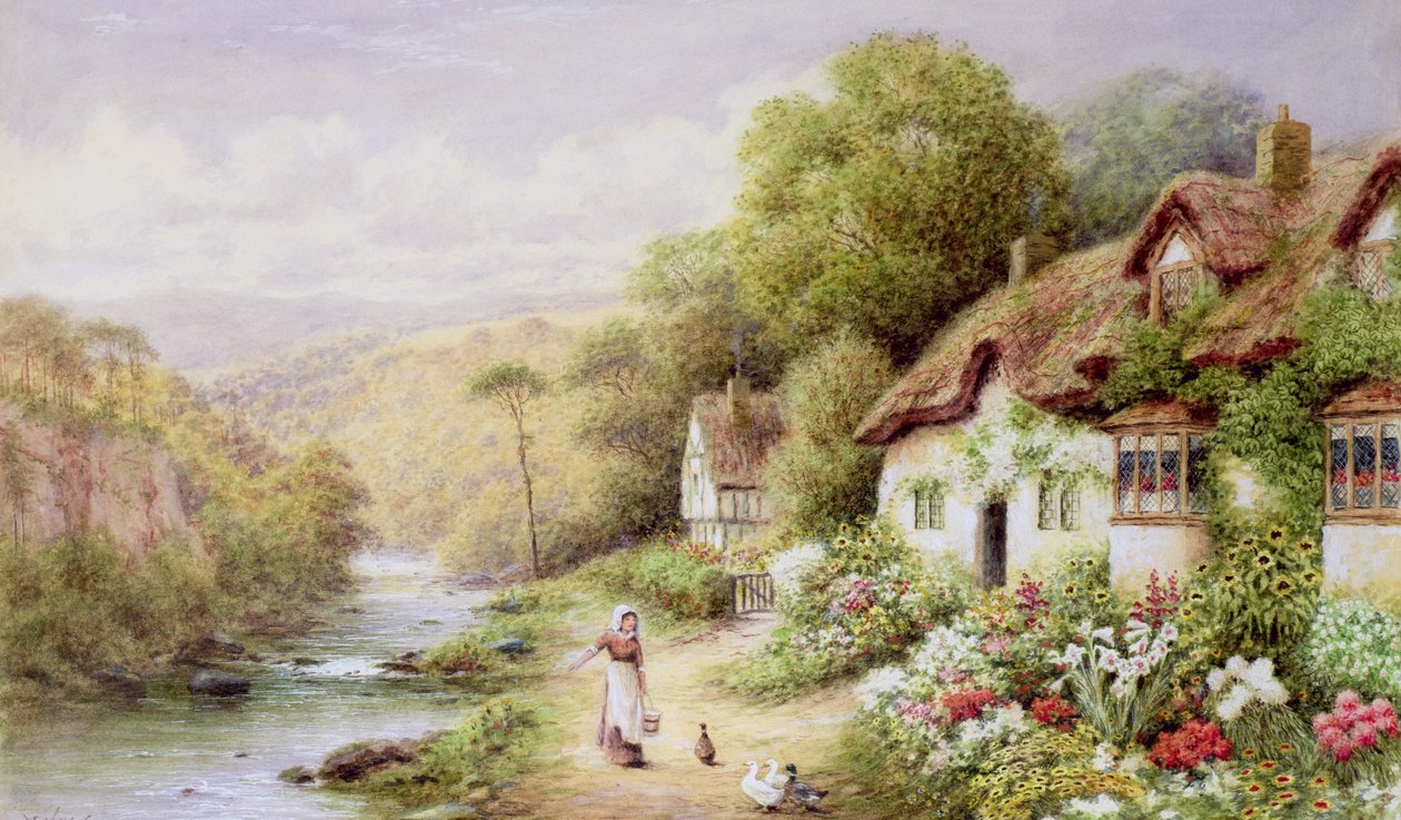 Casas de campo junto a un arroyo de A.N. Glover