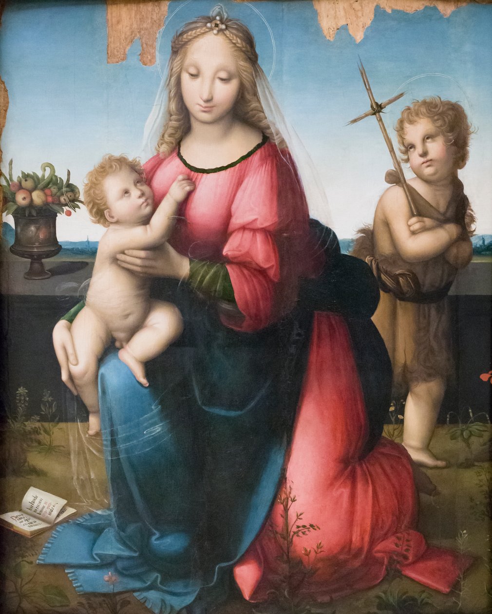 Virgen con el Niño y el Joven San Juan, Andrea Piccinelli conocido como il Brescianino (óleo sobre tabla) de A. (1485 c.1525) Piccinelli