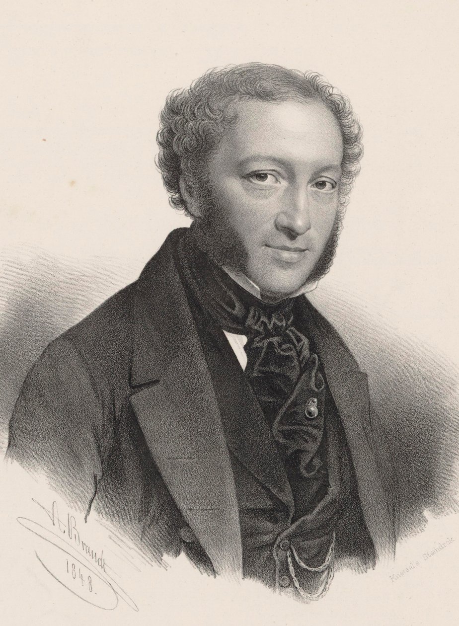 Retrato del pianista y compositor Ignaz Moscheles 1794-1870, 1848 de A. Brandt