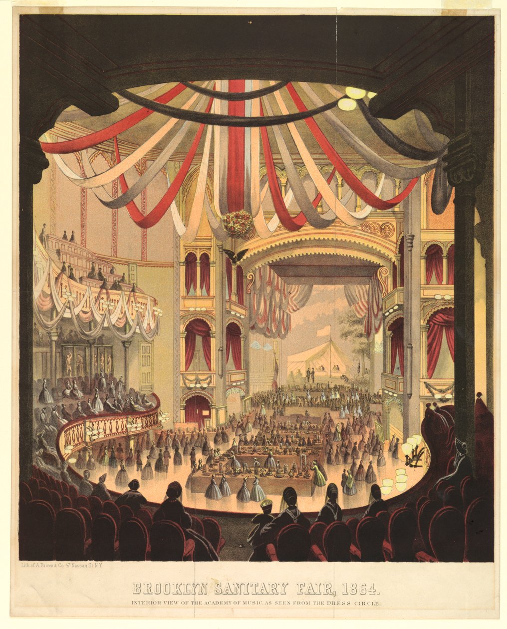 Vista interior de la Academia de Música desde el palco de A. Brown and Company