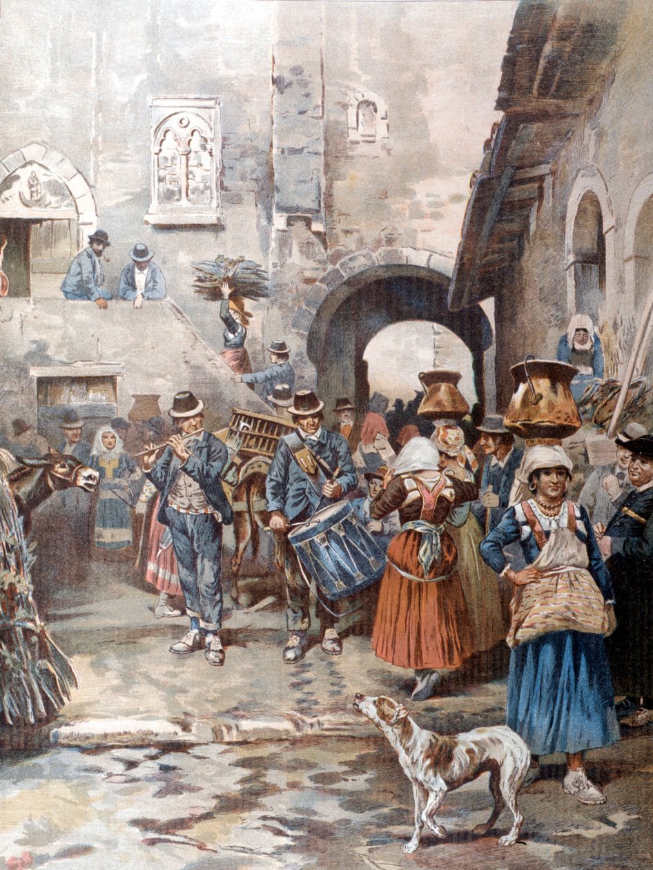 Nochebuena en la campiña romana hace 100 años. de A. Coleman