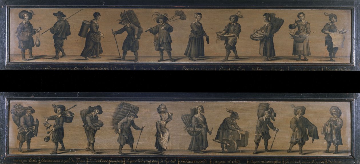 Les Cris de Paris, en 1634 (óleo sobre madera) de A. Doy