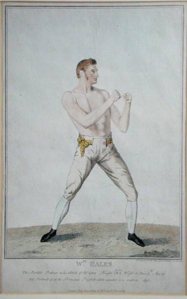 Wm. Eales, el profesor científico en su actitud de autodefensa, publicado en 1819 de A. Easton