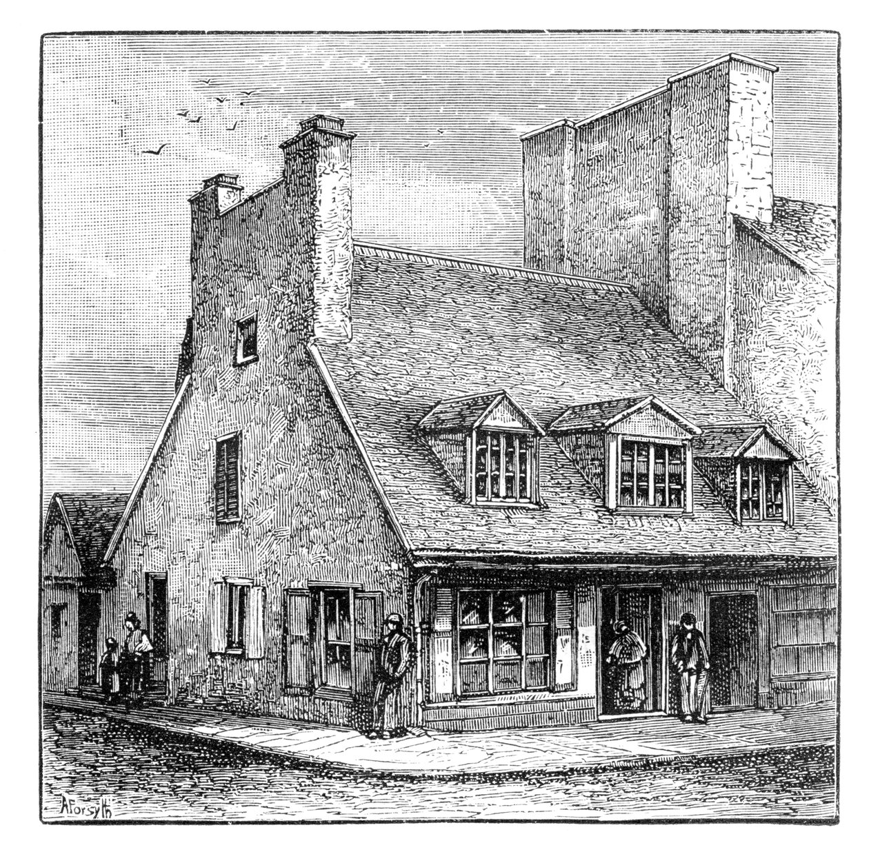 Casa antigua francesa, Quebec, Canadá, 1900 de A. Forsyth