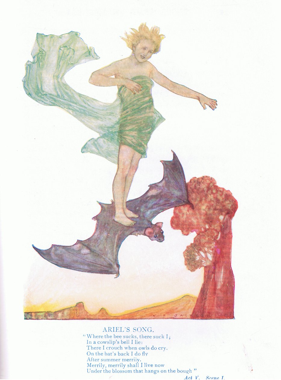 La canción de Ariel (La Tempestad), de Cuentos de Shakespeare pub. por Ward Lock & Co Ltd de A. Jackson