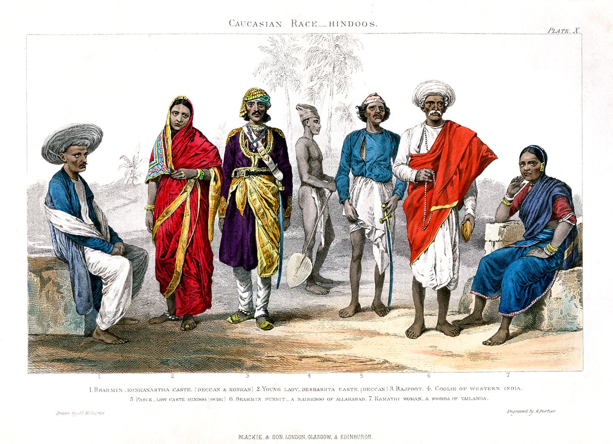 Raza caucásica, hindúes, 1800-1900 de A. Portier
