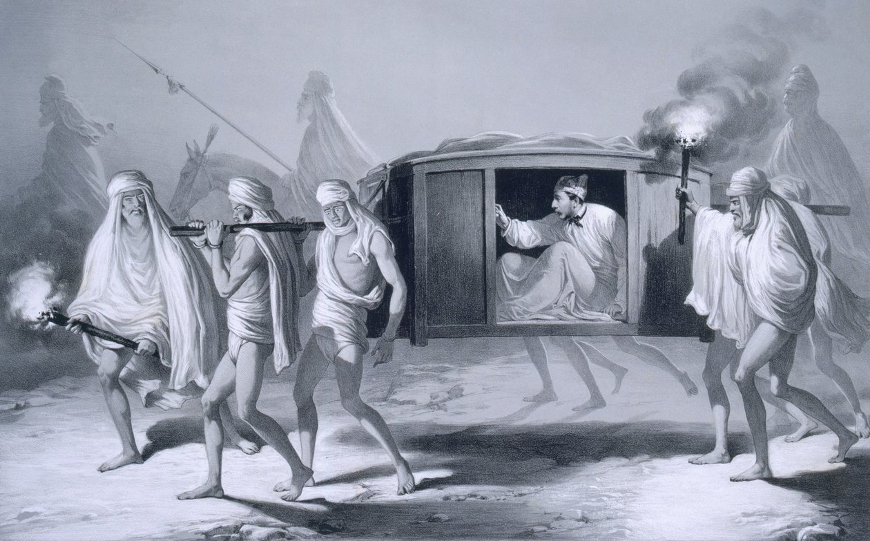 Post-chaise de estilo indio en el Punjab entre Loudiana y Amritsar, 1859 de A. Soltykoff