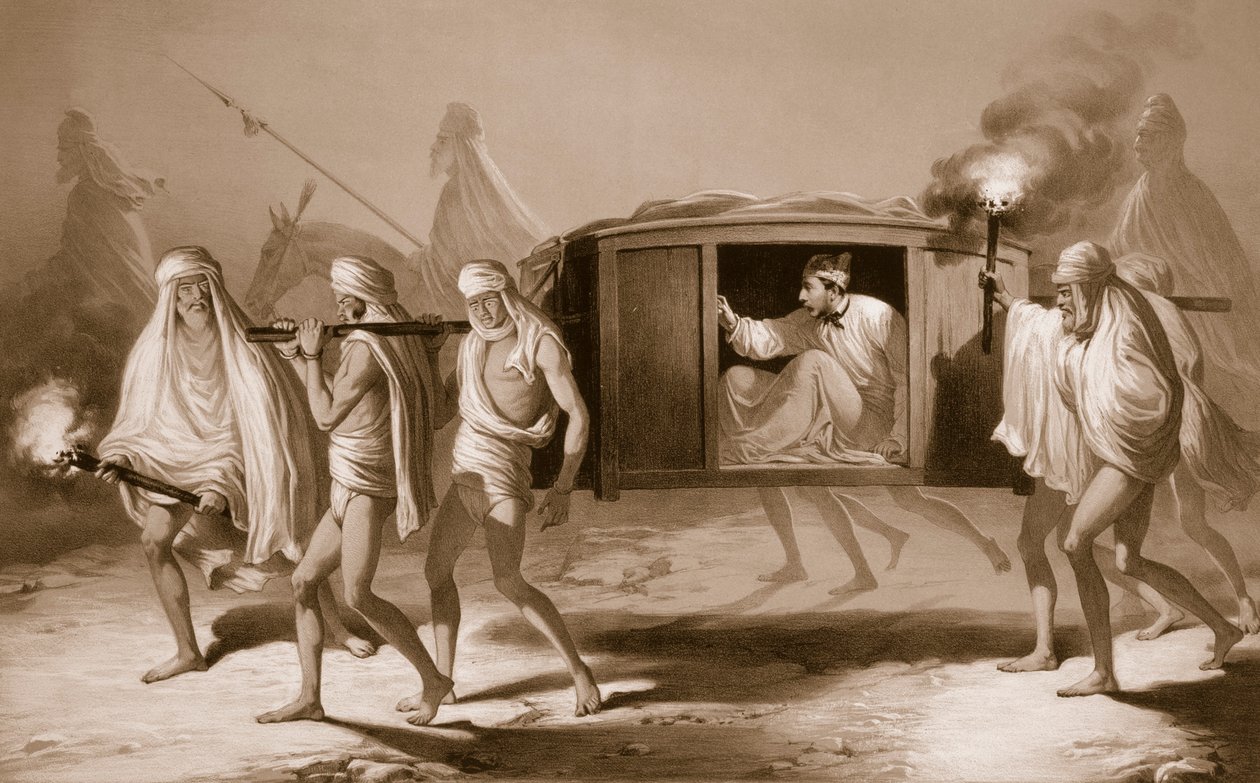 Posta de estilo indio en el Punjab entre Loudiana y Amritsar, 1859 de A. Soltykoff