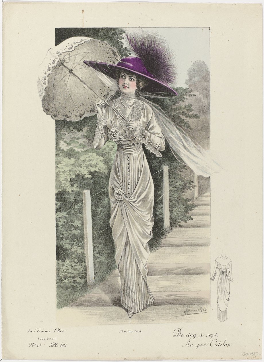 La Femme Chic, Suplemento, ca. 1912, No. 18, Pl. 184: De cinco a siete (...) de A. Souchel