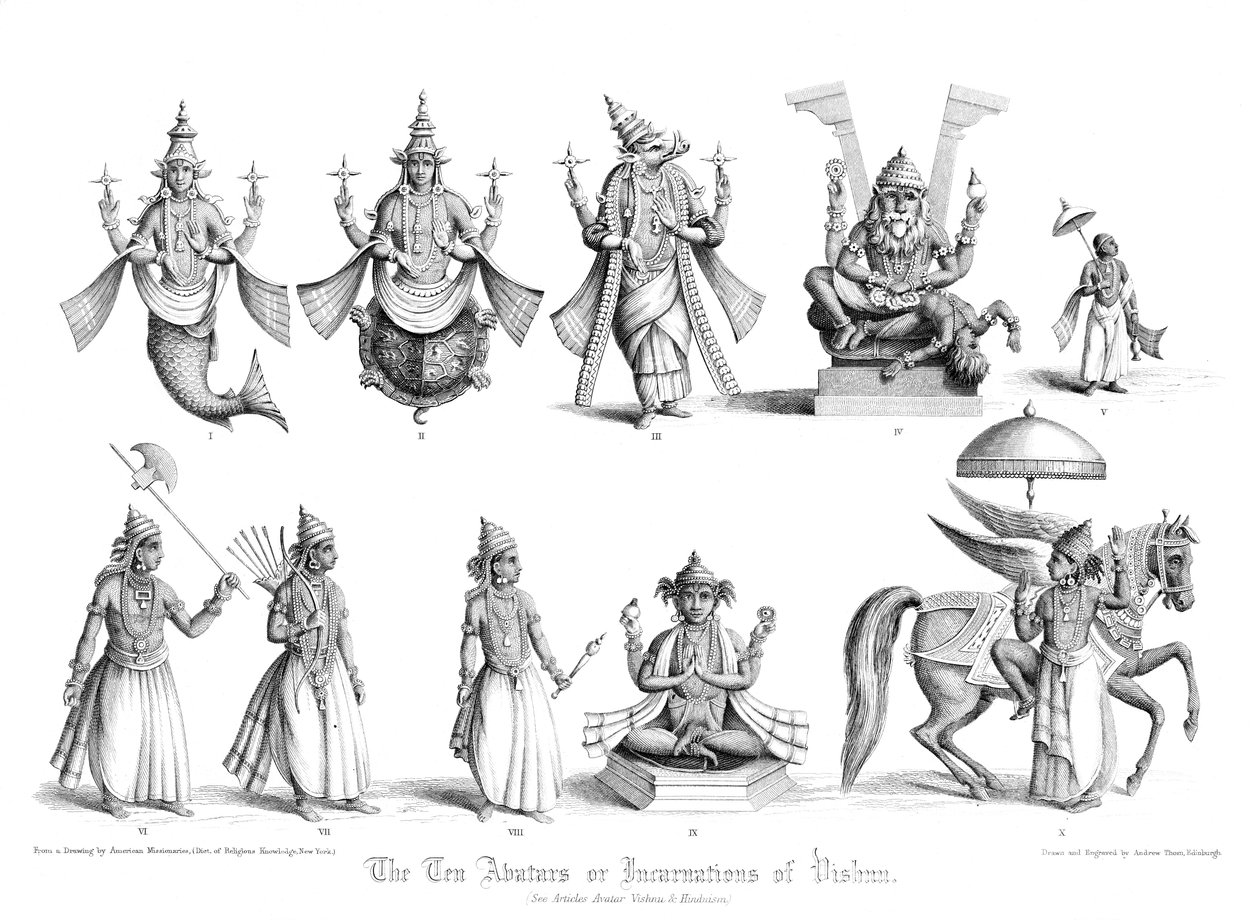 Los diez avatares o encarnaciones de Vishnu de A. Thom