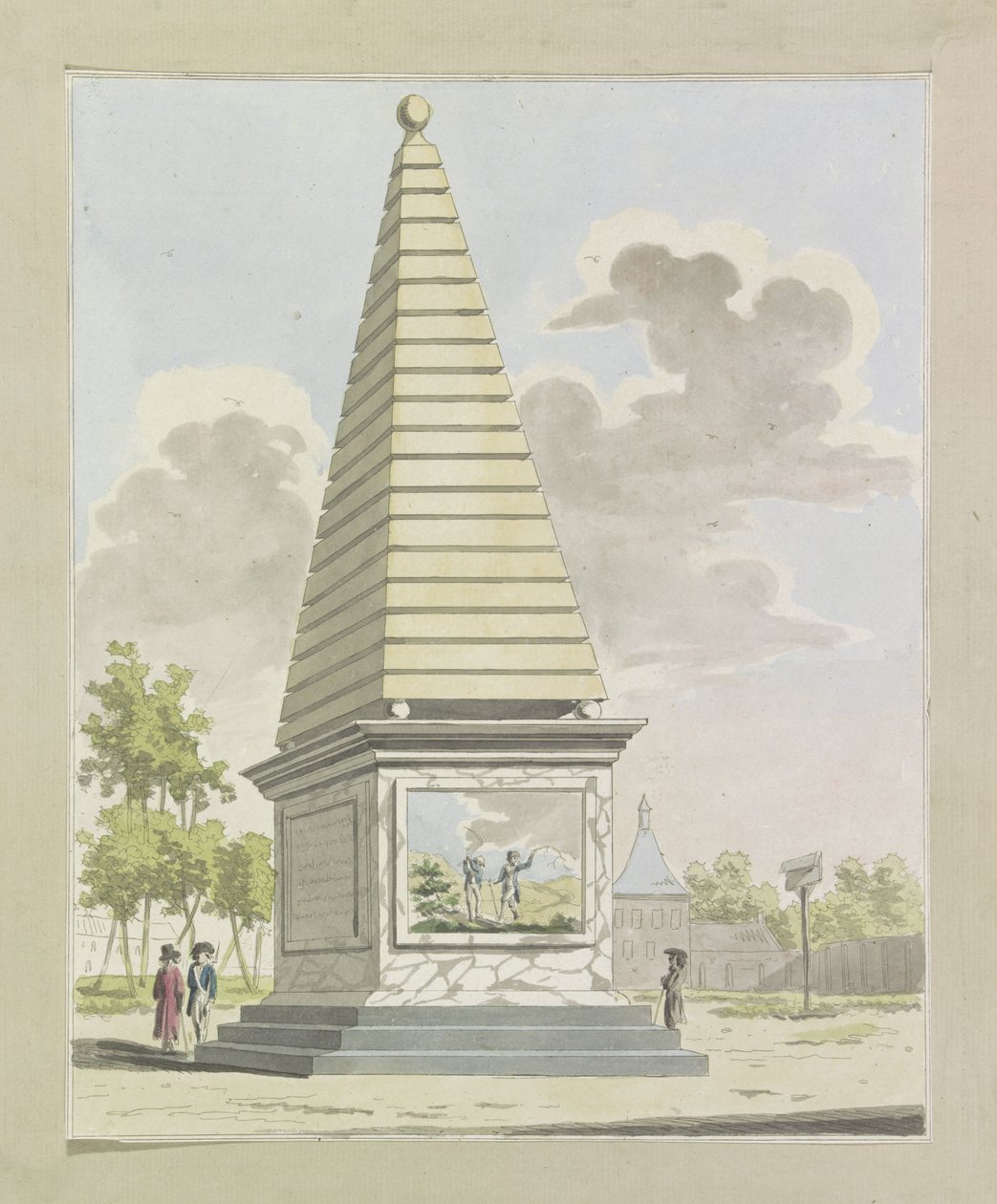 Decoración en la plantación, 1795 Diez platos de las decoraciones en Alliantiefeest en Amsterdam en 1795 (título de la serie) de A. Verkerk
