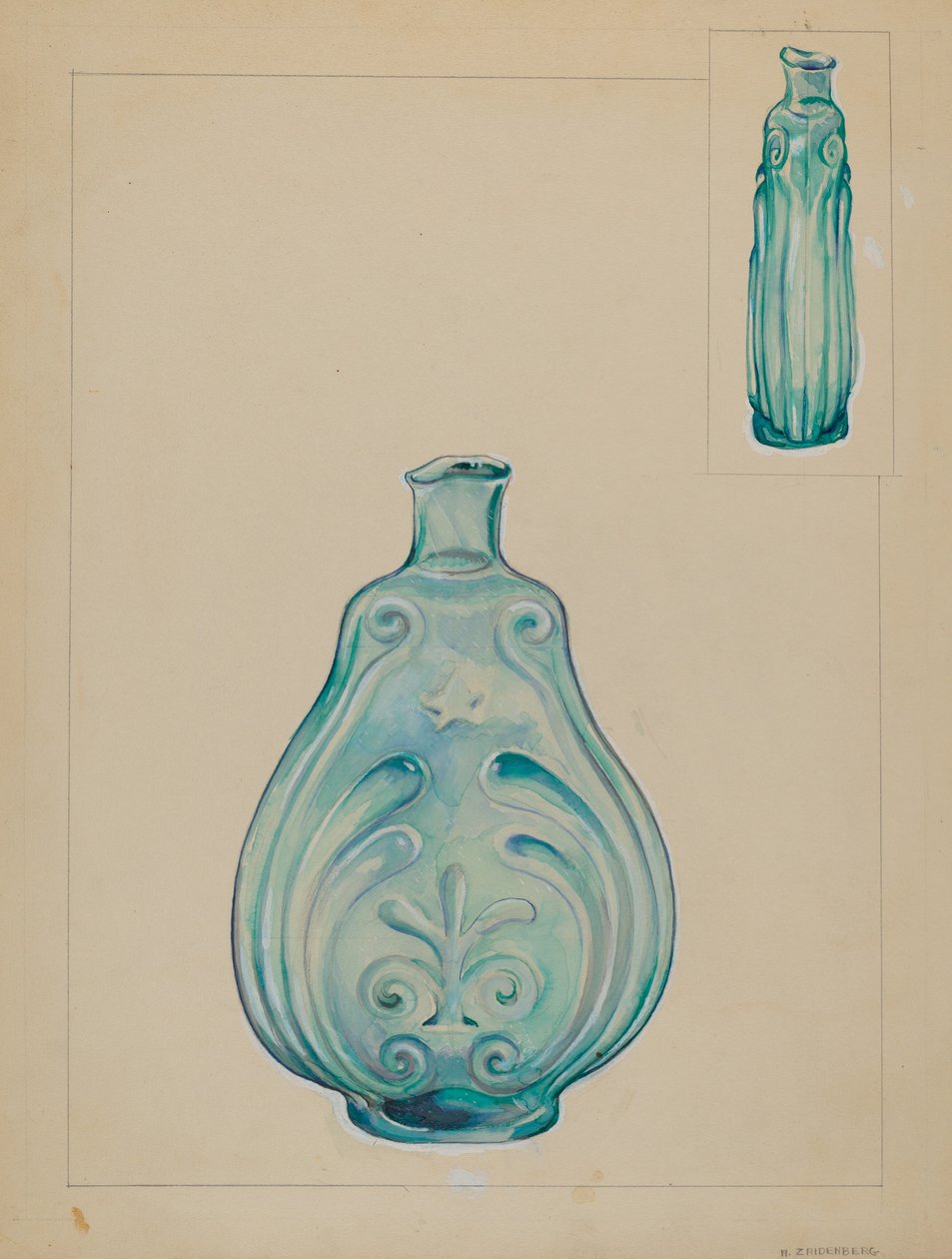 Botella de vidrio de A. Zaidenberg