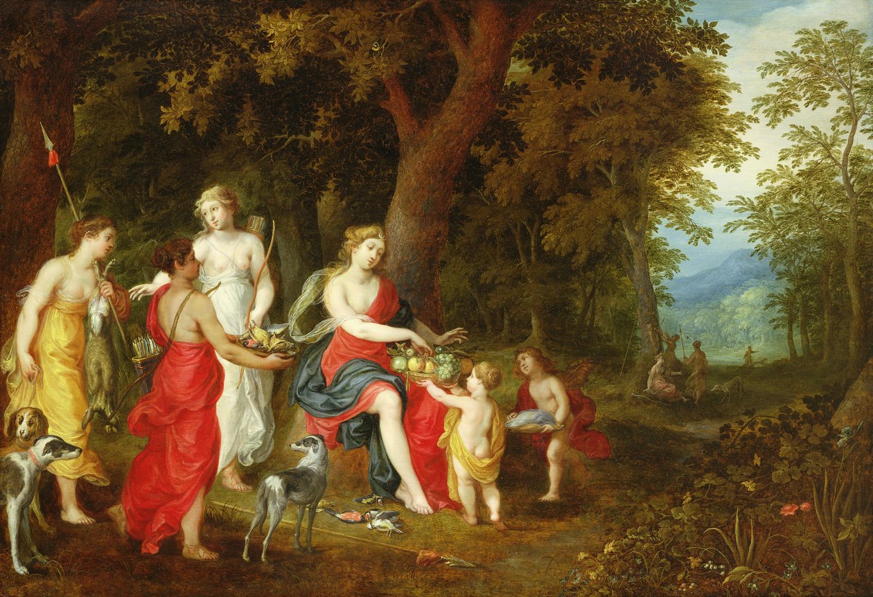Diana y sus doncellas, después de la caza, 1626 de A. and Balen, H. van Govaerts